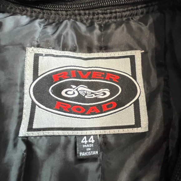 River Road Motorcycle Jacket Men's Size 44 Mesh Ventilated Black Zip Out Liner - Picture 6 of 16